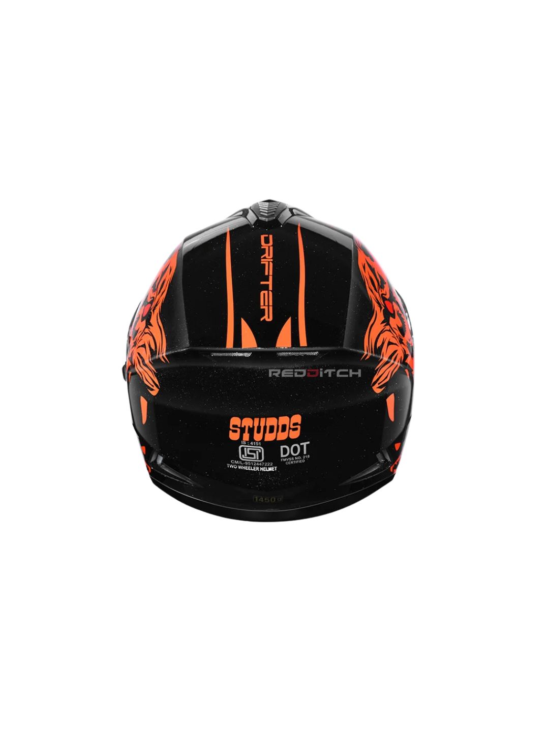 STUDDS DRIFTER D2 ORANGE N9 BLACK – Premium full-face motorcycle helmet with a bold orange and black design. Ensures superior protection, comfort, and a secure fit for every ride. Available at the **best helmet shop in India**.