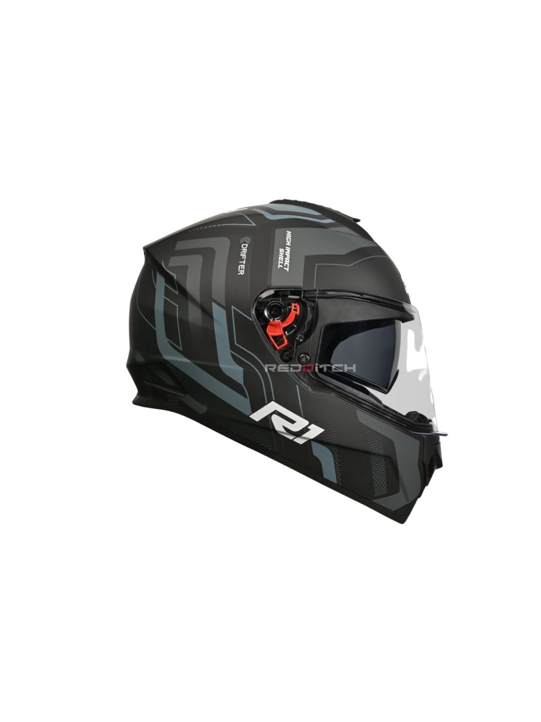 STUDDS DRIFTER D4 R1 BLACK N4 GREY – High-quality full-face motorcycle helmet with a sleek black and grey design. Provides superior protection, comfort, and a secure fit for every ride. Available at the **best helmet shop in India**.