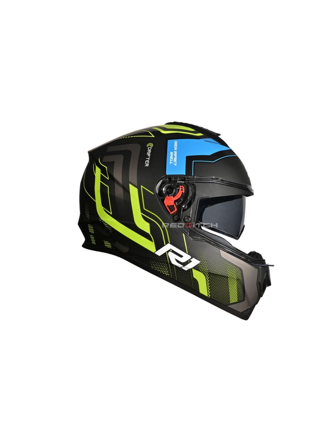 STUDDS DRIFTER D4 R1 BLACK YELLOW N4 GREY – High-quality full-face motorcycle helmet featuring a sleek black, yellow, and grey design. Provides superior protection, comfort, and a secure fit for every ride. Available at the **best helmet shop in India**.