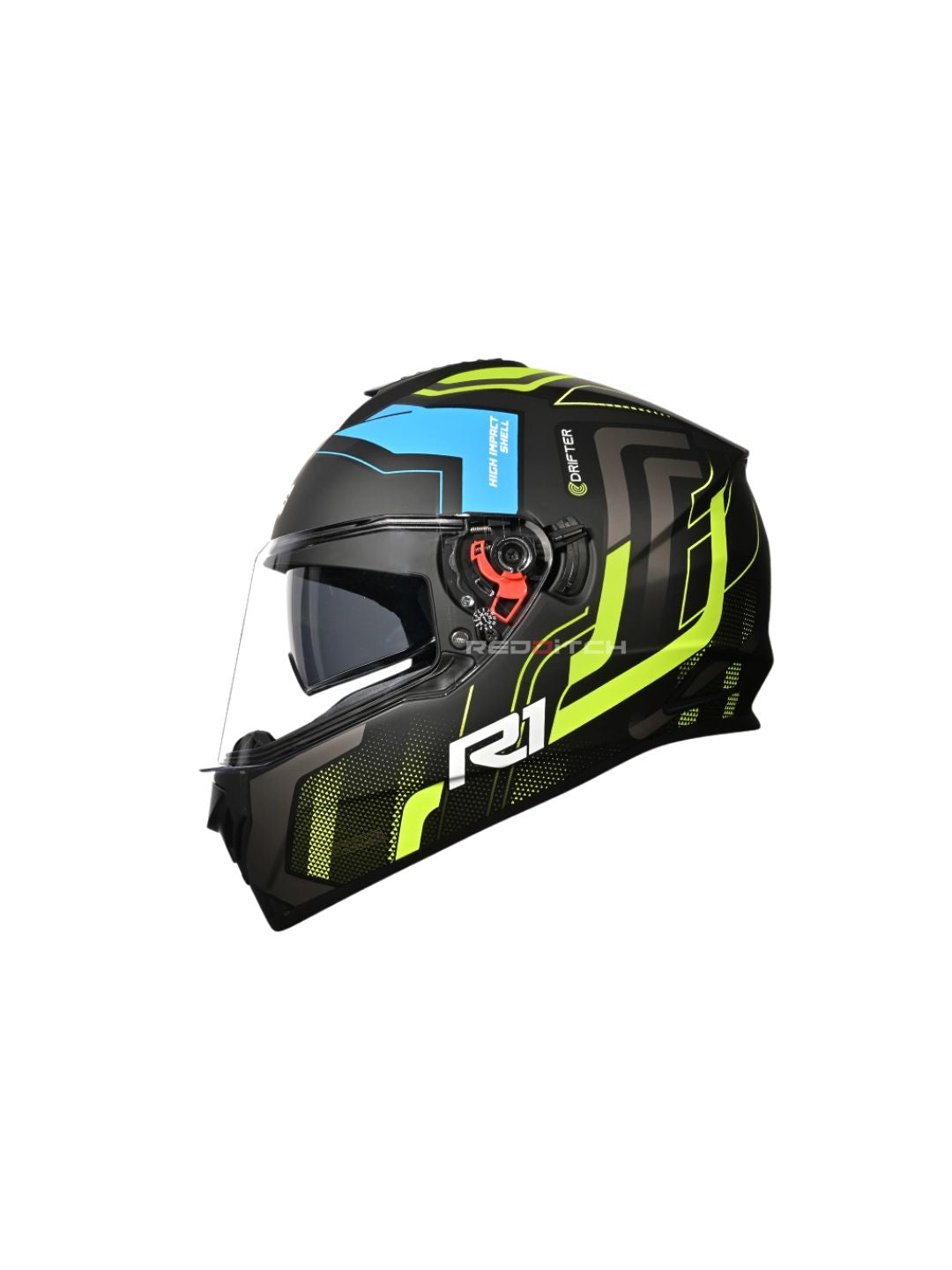 STUDDS DRIFTER D4 R1 BLACK YELLOW N4 GREY – High-quality full-face motorcycle helmet featuring a sleek black, yellow, and grey design. Provides superior protection, comfort, and a secure fit for every ride. Available at the **best helmet shop in India**.