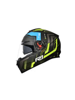 STUDDS DRIFTER D4 R1 BLACK YELLOW N4 GREY – High-quality full-face motorcycle helmet featuring a sleek black, yellow, and grey design. Provides superior protection, comfort, and a secure fit for every ride. Available at the **best helmet shop in India**.