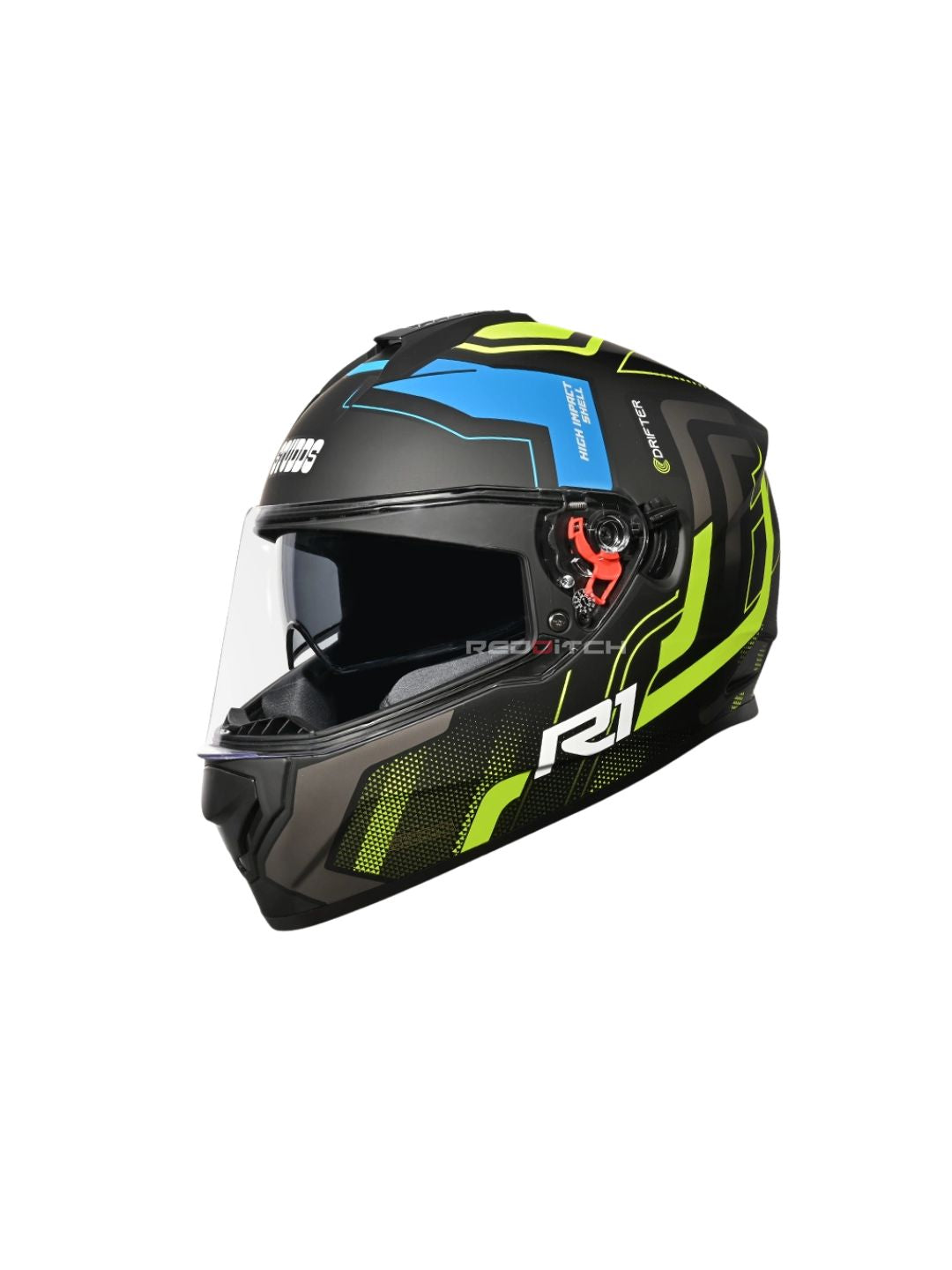 STUDDS DRIFTER D4 R1 BLACK YELLOW N4 GREY – High-quality full-face motorcycle helmet featuring a sleek black, yellow, and grey design. Provides superior protection, comfort, and a secure fit for every ride. Available at the **best helmet shop in India**.