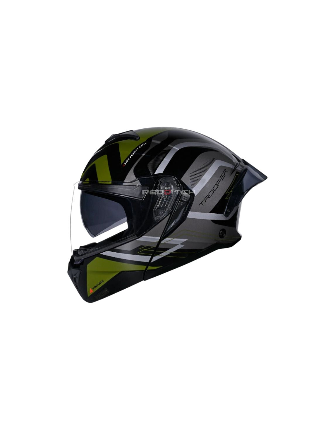 STUDDS TROOPER D3 BLACK N3 GREEN – Premium modular motorcycle helmet featuring a sleek black and green design. Offers superior protection, comfort, and a secure fit for every ride. Available at the **best helmet shop in India**.