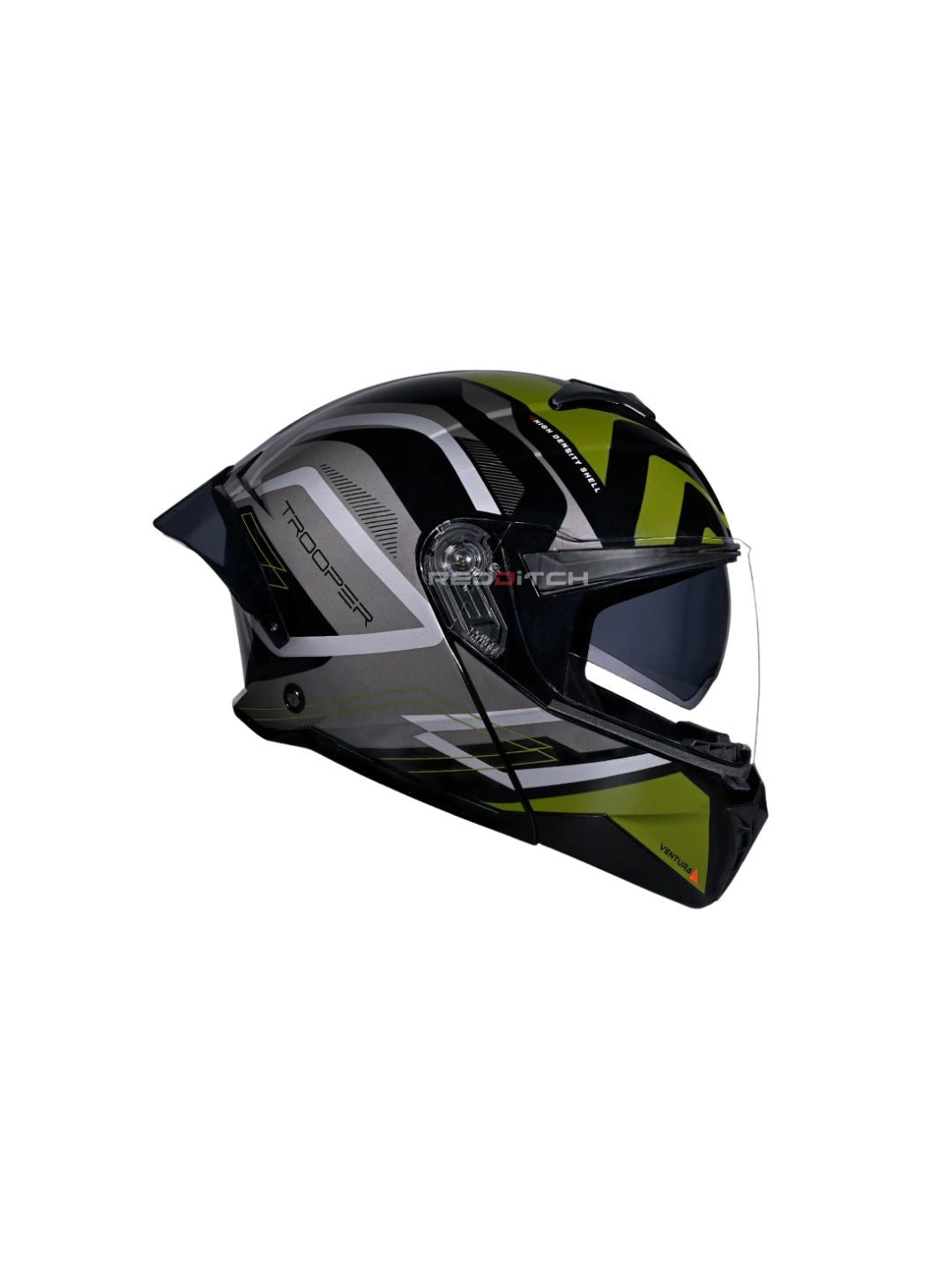 STUDDS TROOPER D3 BLACK N3 GREEN – Premium modular motorcycle helmet featuring a sleek black and green design. Offers superior protection, comfort, and a secure fit for every ride. Available at the **best helmet shop in India**.
