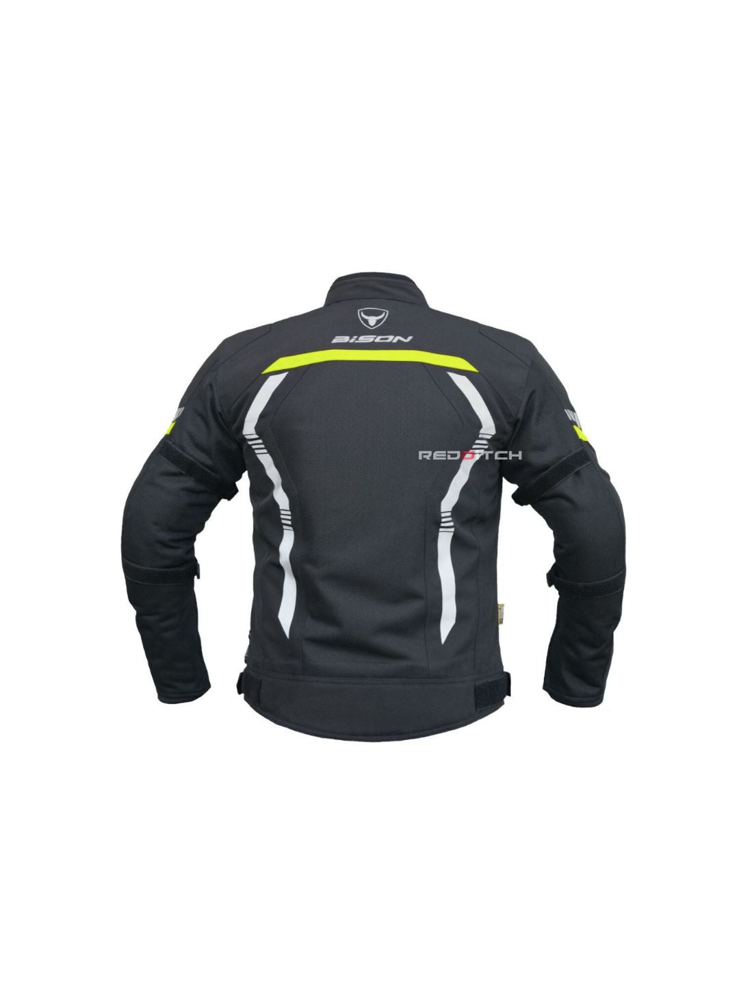 Bison Air Pro (Black/Flu Green) Jacket: Designed for superior airflow and protection, this jacket features a breathable mesh construction, CE-certified armor, and an ergonomic fit. Perfect for warm-weather rides, offering style, comfort, and safety for every rider.