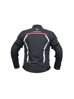 Bison Jacket (Black/Red, Large), a high-performance motorcycle jacket designed for safety and style, featuring durable materials, protective armor, and a sleek design for maximum comfort and protection on every ride.