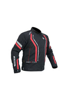 Bison Jacket (Black/Red, Large), a high-performance motorcycle jacket designed for safety and style, featuring durable materials, protective armor, and a sleek design for maximum comfort and protection on every ride.
