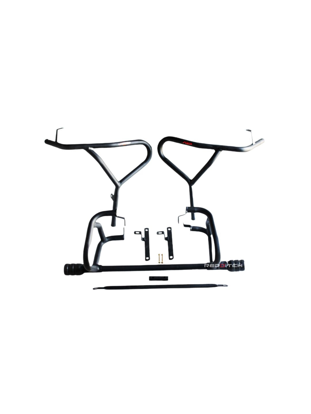 BMW G 310 GS Single Slider Crash Guard (Silver/Black) – crafted for enhanced protection, this crash guard absorbs impact and shields the bike's frame. Made from durable material, it offers a sleek silver finish and is designed for easy installation and long-lasting performance. Ideal for off-road and urban riding.