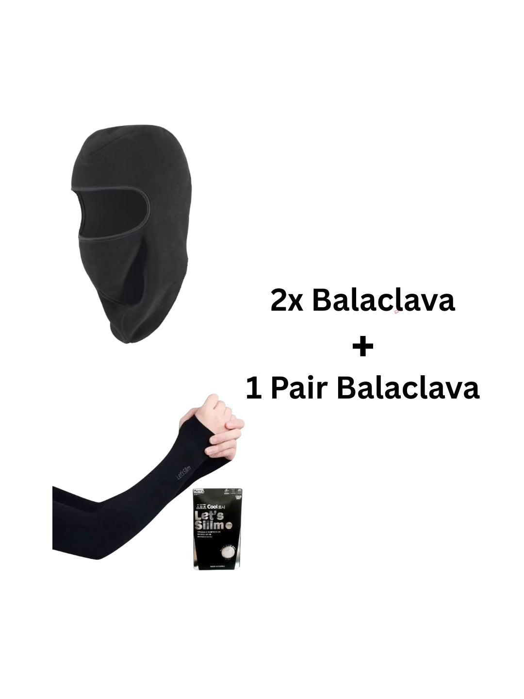 2x BALACLAVA + HANDSLEEVE