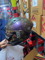 The VEGA Bolt DX Dual Tone Violet helmet features a striking violet and black design, offering both style and safety. Its comfortable interior padding ensures a snug fit, while its durable shell provides strong protection for every ride.