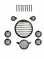 ROYAL ENFIELD BULLET HEADLIGHT GRILL SET BLACK