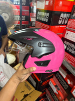 **Vega Cruiser DX W/P Solid Pink** – A stylish open-face helmet with a vibrant pink finish, designed for comfort, safety, and a classic cruiser look.