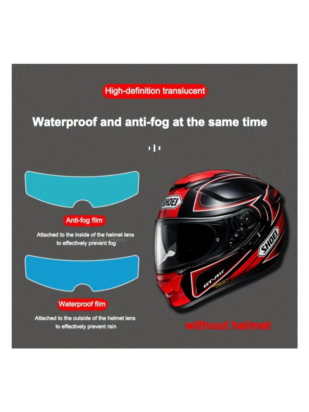 ANTI FOG HELMET VISOR FILM