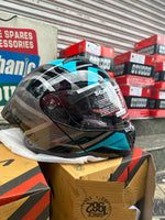STUDDS TROOPER D3 BLACK N1 BLUE – Premium modular motorcycle helmet featuring a stylish black and blue design. Offers superior protection, comfort, and a secure fit for every ride. Available at the **best helmet shop in India**.