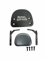Royal Enfield motorcycle seat and bracket set on a white background