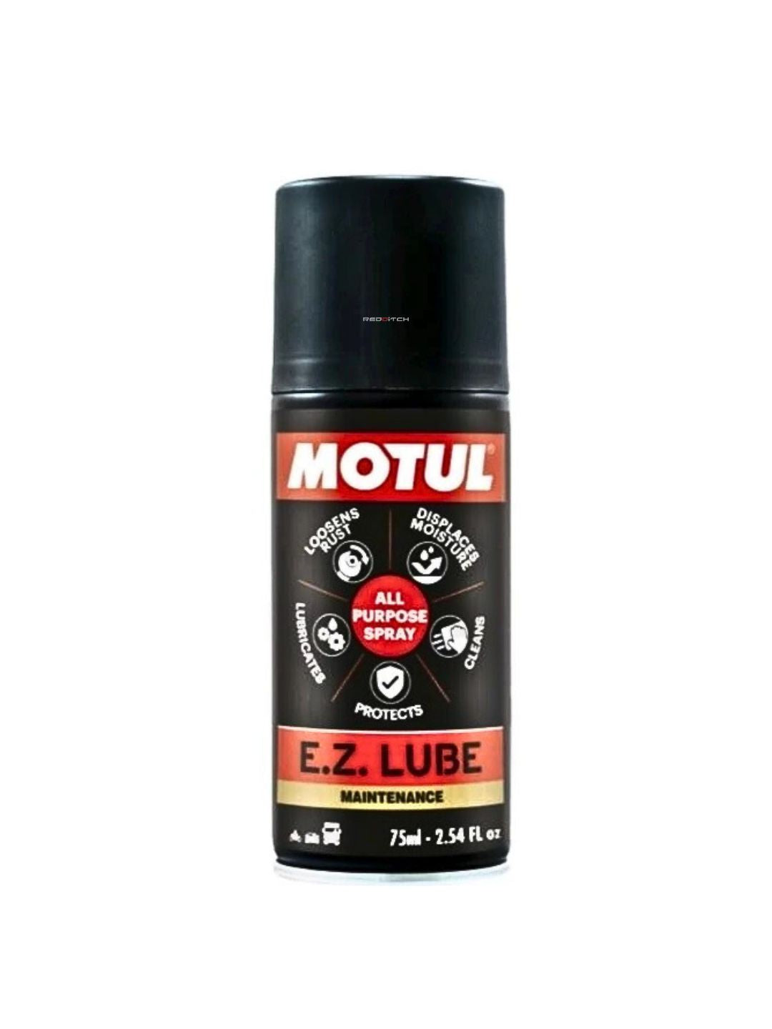 Motul EZ Lube Spray (75ml), a versatile lubricant designed for motorcycles, providing excellent chain protection, reducing friction, and ensuring smooth operation with easy application for long-lasting performance.