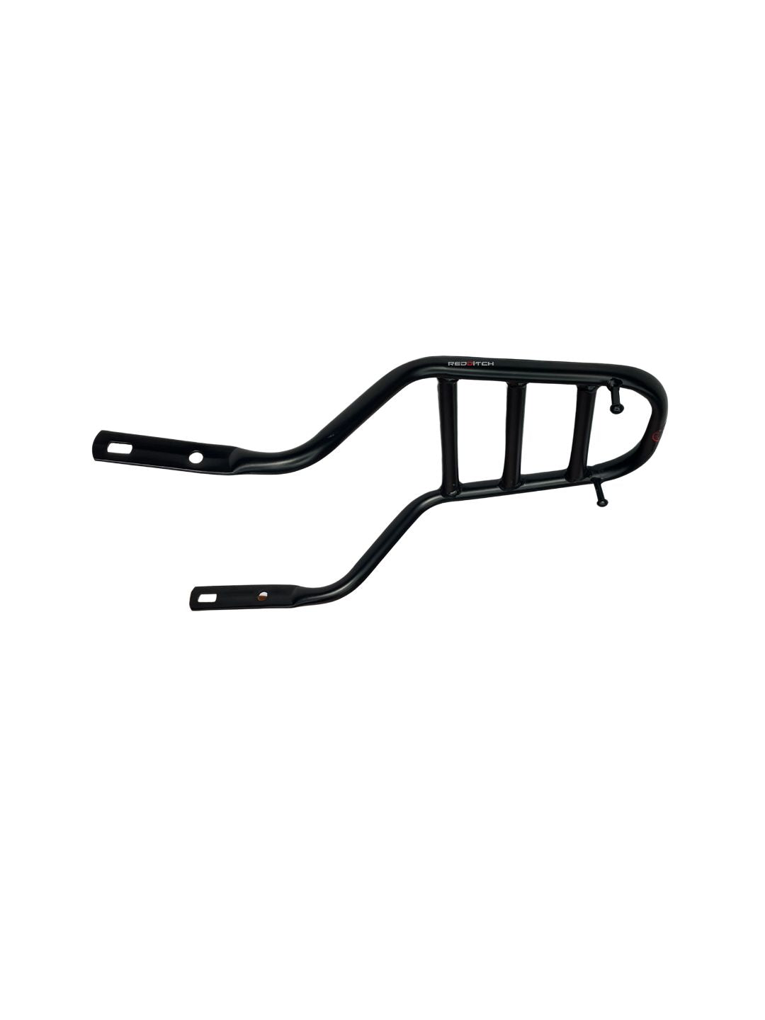 Himalayan Carrier in black color, designed to provide a strong and durable platform for carrying luggage or gear on your Royal Enfield Himalayan, enhancing both utility and style.