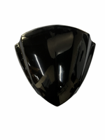 Black motorcycle windshield on a white background