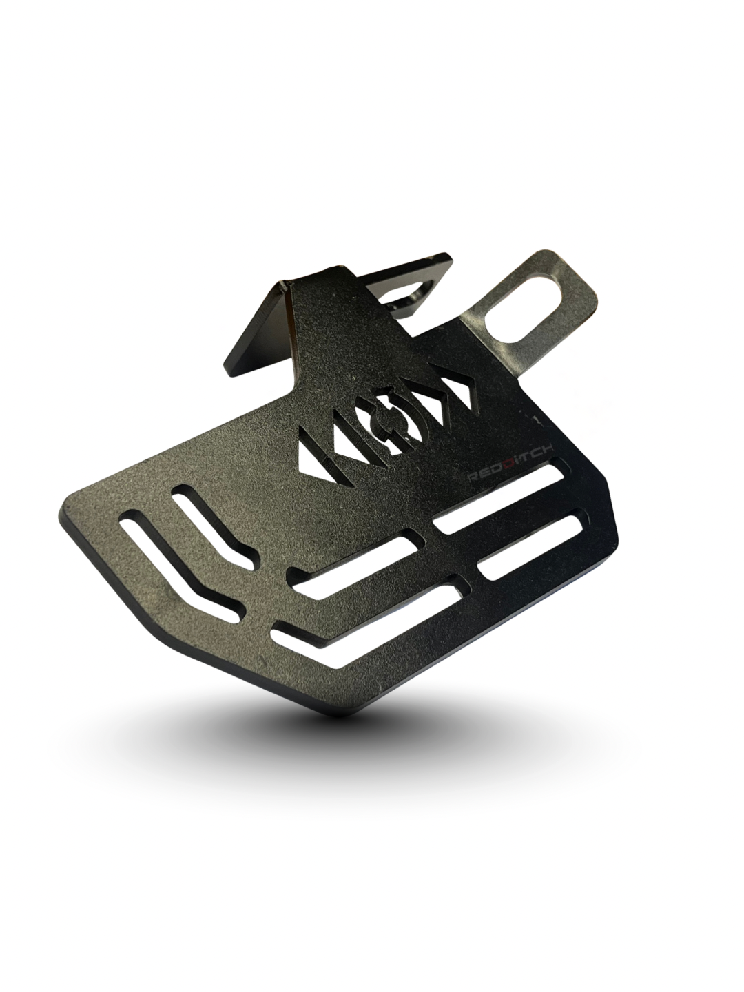 Black metal grill plate on a white background