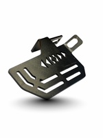 Black metal grill plate on a white background