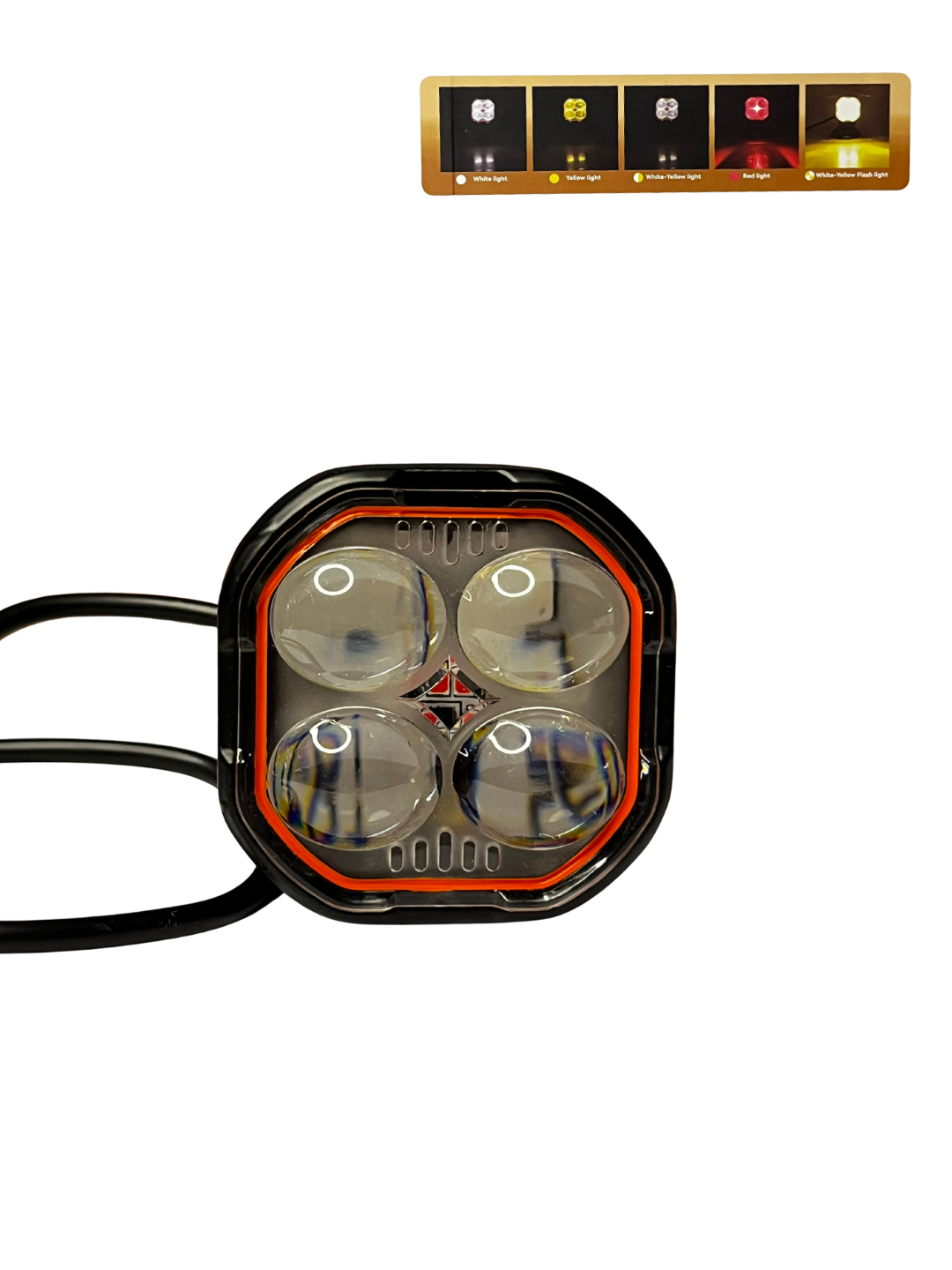 white background with 4 led light