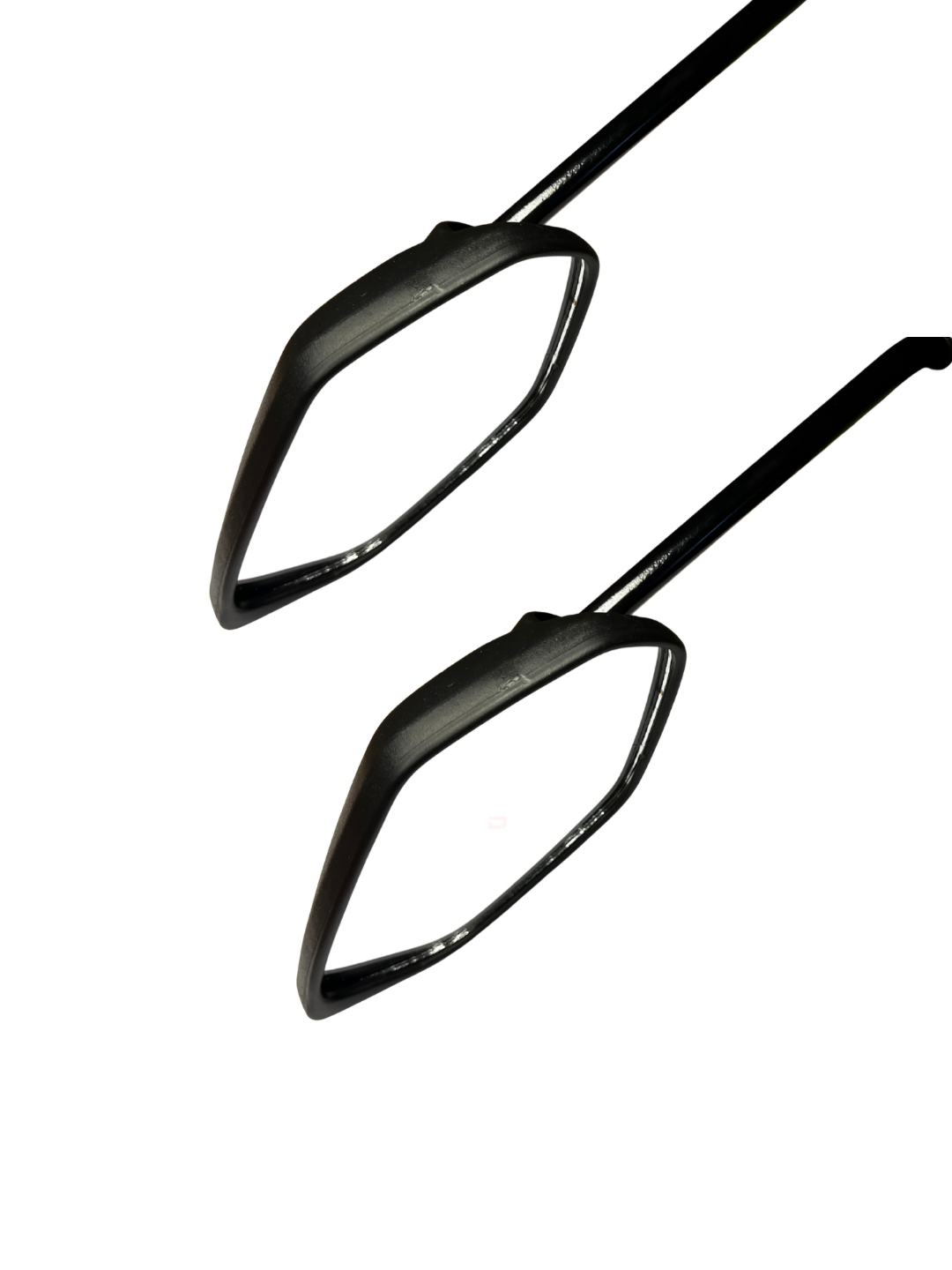 Close-up of black eyeglasses on a white background