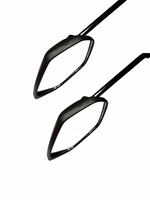 Close-up of black eyeglasses on a white background