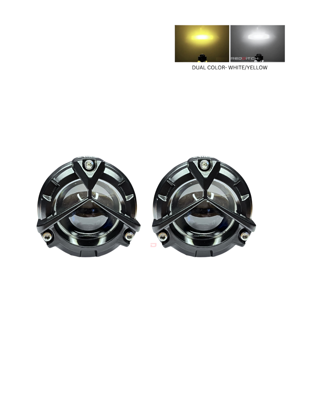 A WHITE BACKGROUND WITH FOG LAMP