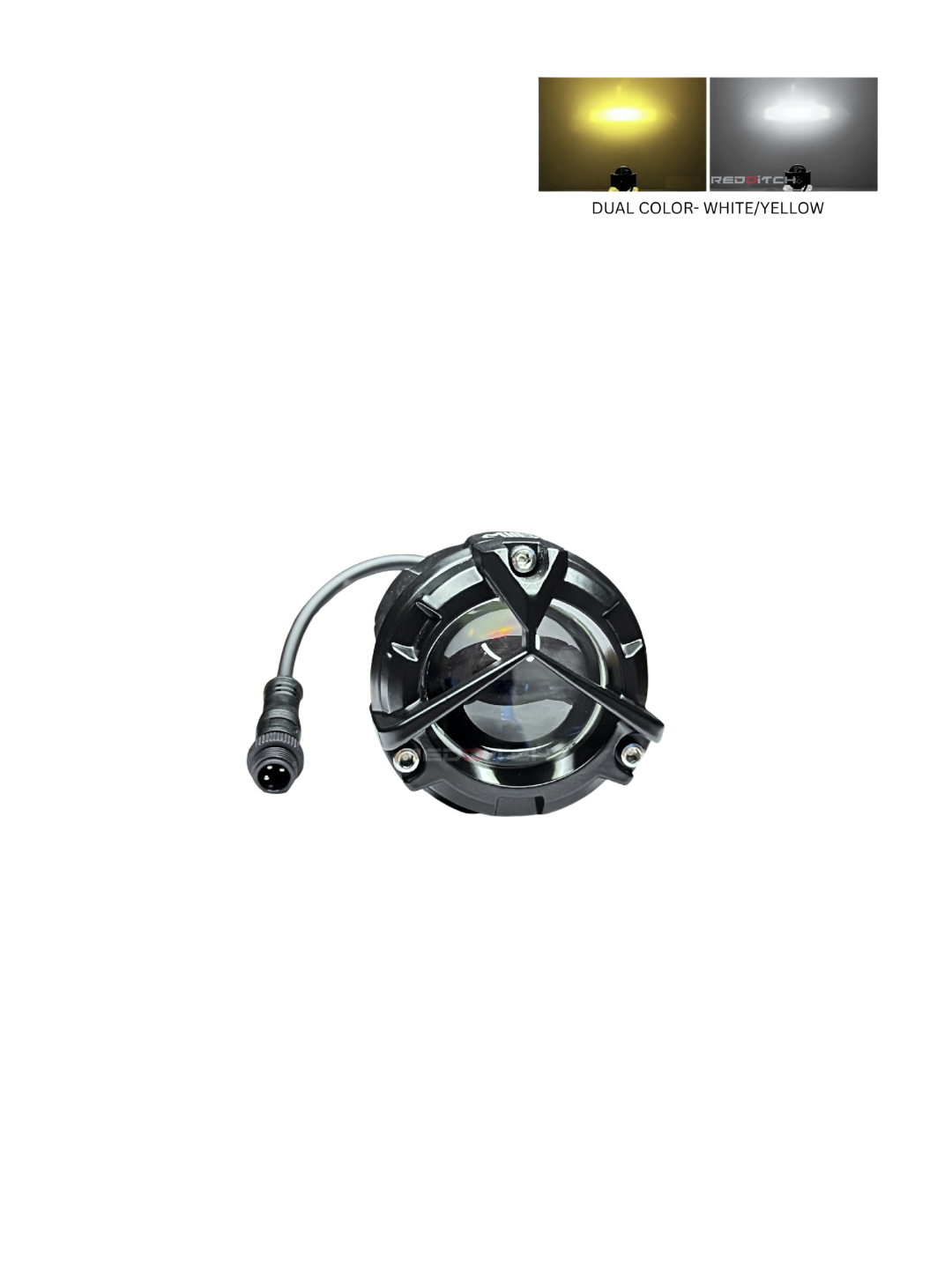 LED light with dual color options on a white background