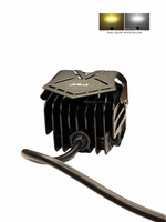 Black LED light bar with dual color options on a white background