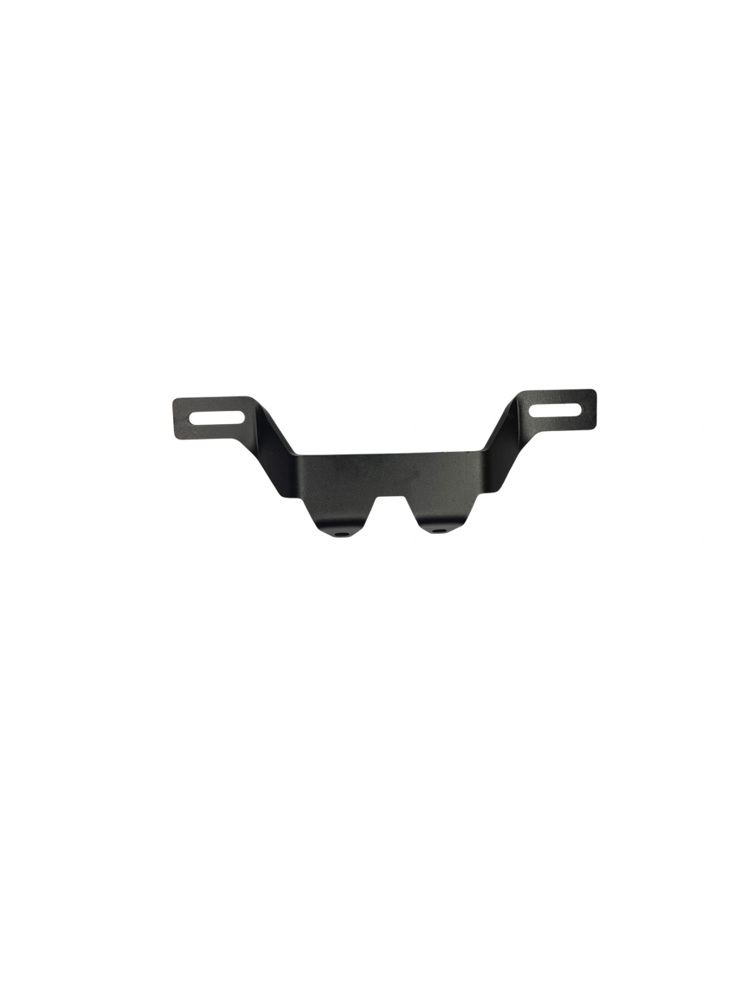 Black metal bracket on a white background
