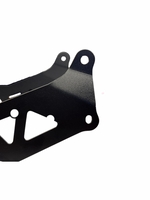 Black metal bracket on a white background