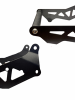 Black metal bracket on a white background