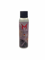 Bottle with a label featuring a logo and text on a white background