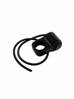 Black bike light with cable on a white background