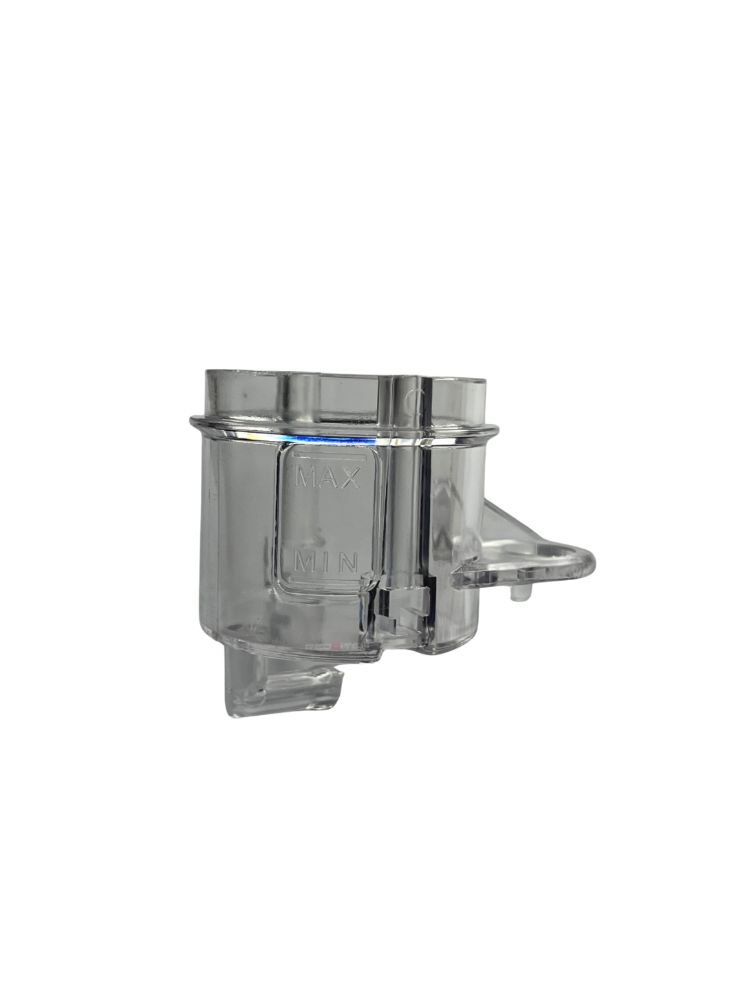 Metallic component on a white background