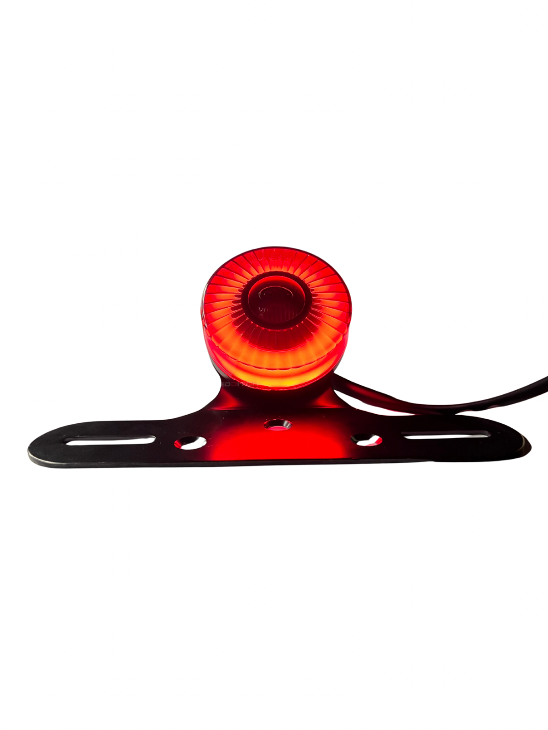 Red LED light on a white background