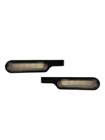 Two black rectangular LED lights on a white background