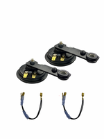 Set of mechanical components on a white background