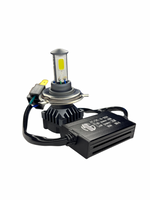 Car headlight bulb with electronic control unit on a white background