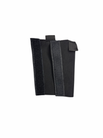 Black tactical magazine pouch on a white background