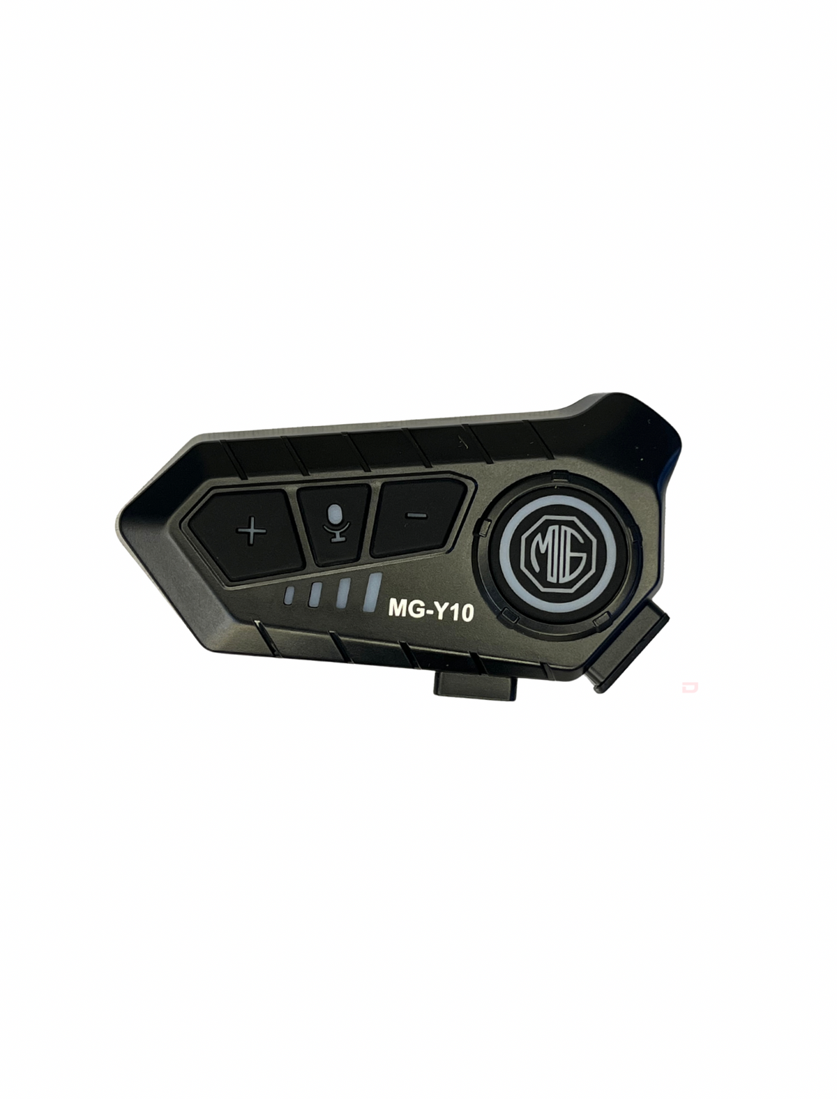 Black and gray electronic device with MG-Y10 model number on a white background