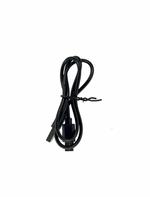 Black power cable on a white background