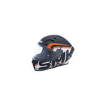 SMK STELLAR SPORTS MATT BLACK WHITE ORANGE