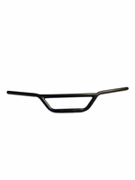 Black bicycle handlebar on a white background