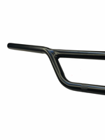 Black bicycle handlebar on a white background