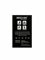 Black label with 'REDD ON' branding and product information on a white background