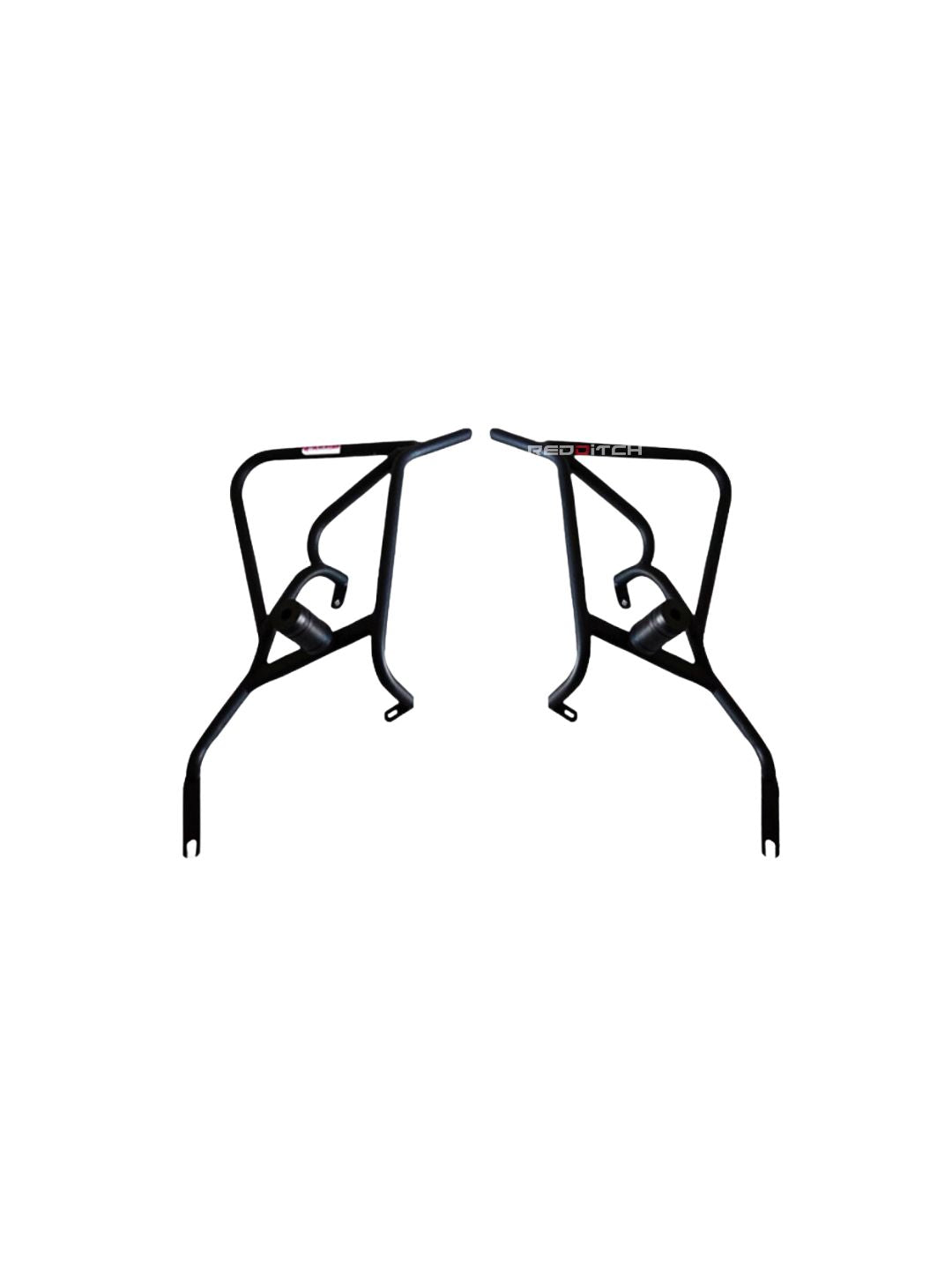 **KTM Adventure Vulture Crash Guard:** Enhance the protection of your KTM Adventure with the Vulture Crash Guard. Built for rugged terrains and challenging rides, this crash guard offers superior coverage to shield your bike's critical components. Its robust construction and sleek design ensure durability and a perfect fit, combining functionality with style. Ideal for adventure enthusiasts.