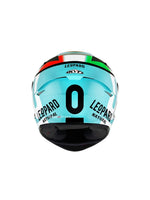 KYT TT Course Leopard Replica Tricolore (Dellaporta), a high-performance helmet featuring a vibrant tricolore design, advanced safety features, and an aerodynamic shape for optimal comfort and protection on the track.