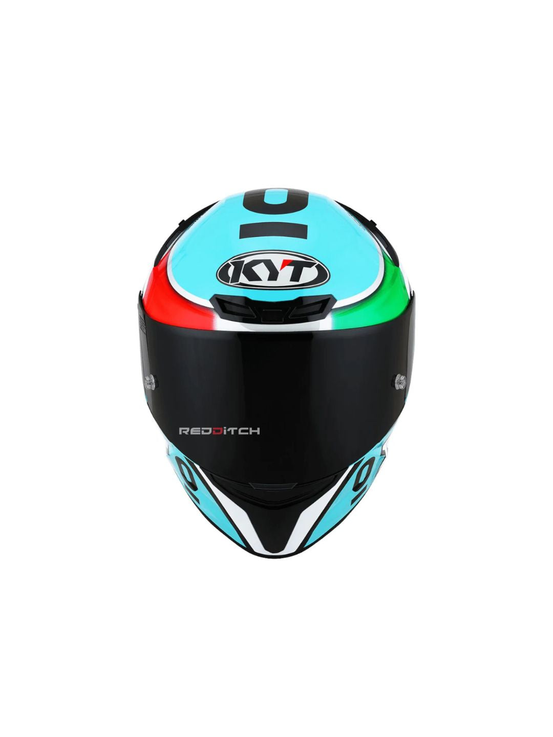 KYT TT Course Leopard Replica Tricolore (Dellaporta), a high-performance helmet featuring a vibrant tricolore design, advanced safety features, and an aerodynamic shape for optimal comfort and protection on the track.